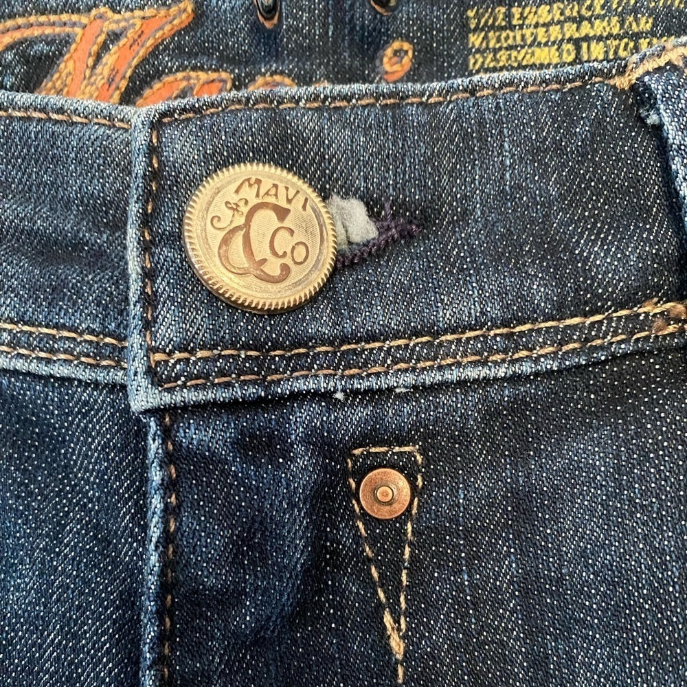 Mavi Molly Mid-Rise Classic Bootcut Denim Jeans Size 28 / 30, Dark Wash - Picture 3 of 11